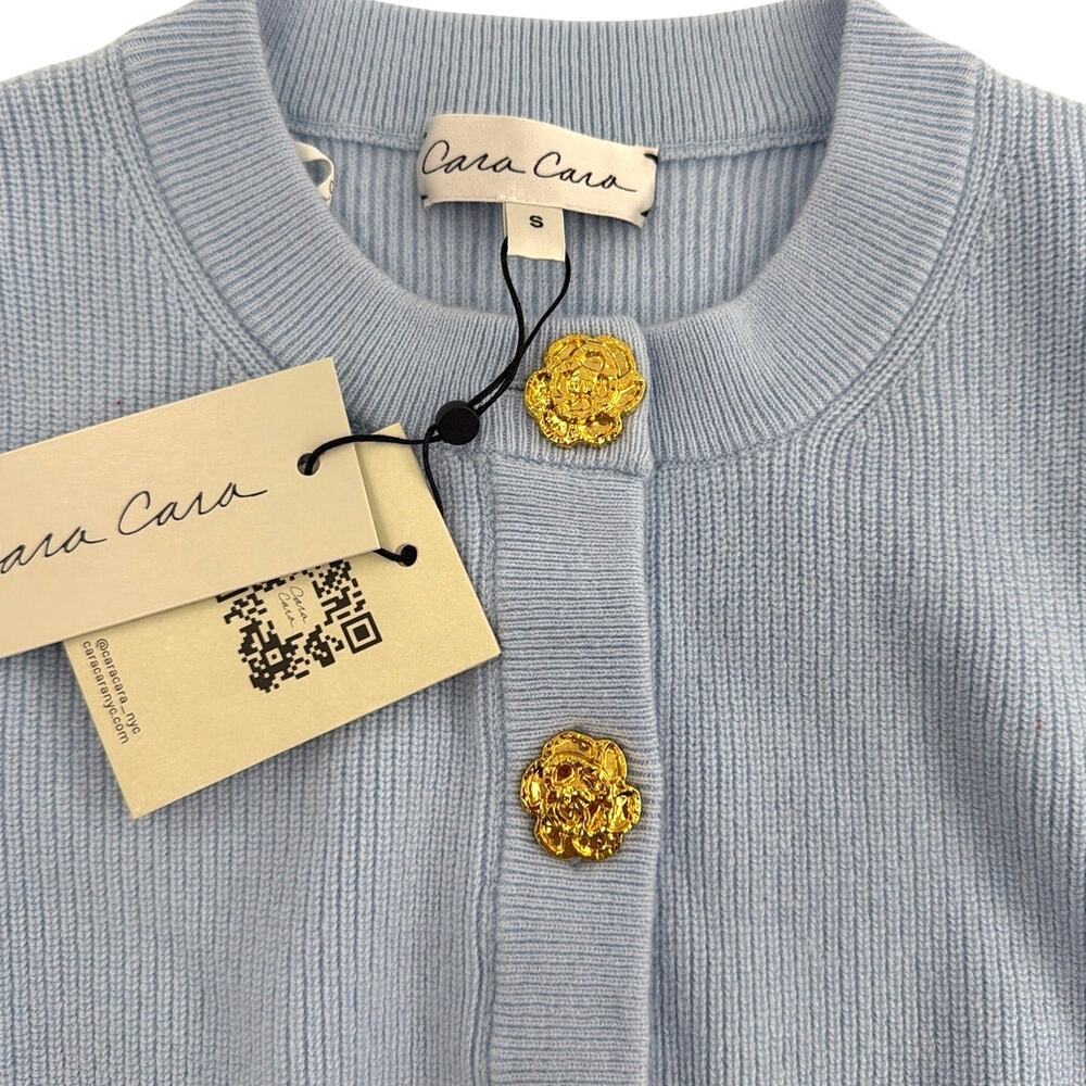 Cara Cara Women's Light Blue Crewneck Ellery Cardigan Sweater Size S - Picture 6 of 10